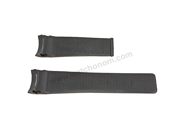 Fits/For Tag Heuer SLS Mercedes - 24mm Black Rubber with Blue Line Replacement Watch Band Strap