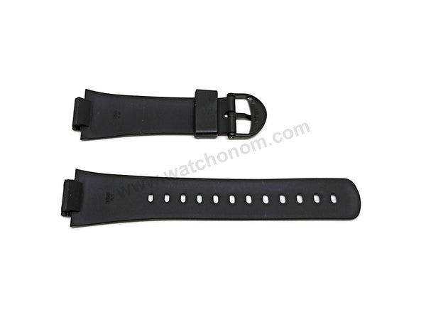 Casio Databank AB-50W-1E , AB-50W-7E , AB-50 Fits with 16mm Black Rubber Replacement Watch Band Strap