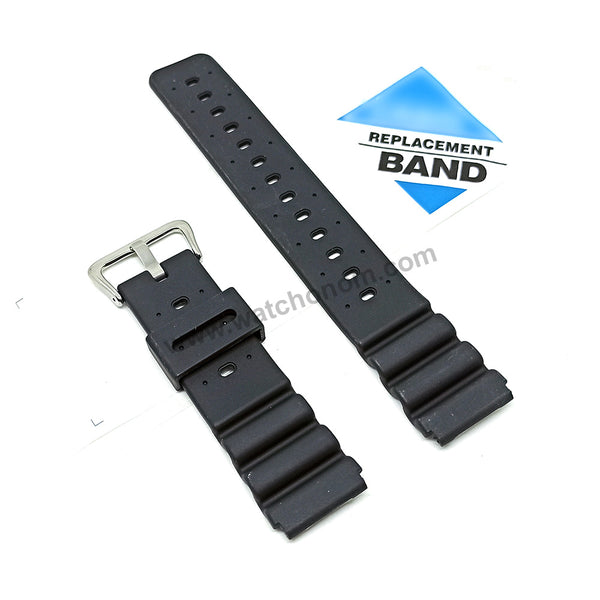 Fits/For Casio Duro MTD-1050D , MTD-1051D - Black Rubber Replacement Watch Band Strap