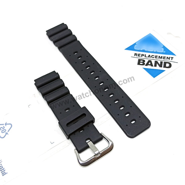 Fits/For Casio Duro MTD-1050D , MTD-1051D - Black Rubber Replacement Watch Band Strap