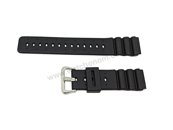 Fits/For Casio AW-302 , DW-400 , DW-401 , DW-402 , DW-403 , DW-4000C , DW-4100C - 20mm Black Rubber Replacement Watch Band Strap