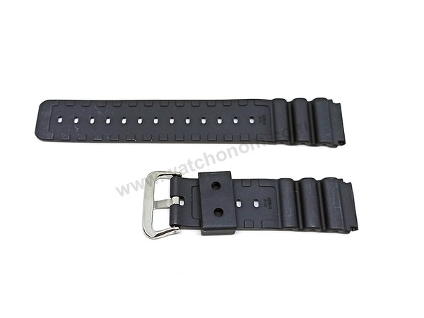 Fits/For Casio DW-6400C , DW-7000C , DW-7200C , DW-8300 , DW-8300G , MD-753C - 20mm Black Rubber Replacement Watch Band Strap