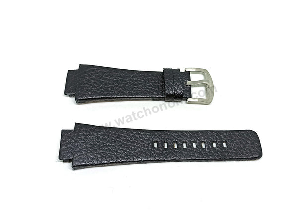 Diesel Cliffhanger DZ1089 , DZ1091 , DZ1186 , DZ1263 , DZ1299 Fits with 18mm Black Genuine Leather Handmade Replacement Watch Strap Band