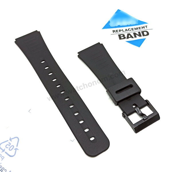 Fits/For Casio CMD-40 , CMD-40B , CMD-40D , CMD-40E , CMD-50 Remote Control Wristwatch - 22mm Black Rubber Replacement Watch Band Strap