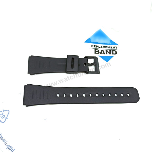 Fits/For Casio CMD-40 , CMD-40B , CMD-40D , CMD-40E , CMD-50 Remote Control Wristwatch - 22mm Black Rubber Replacement Watch Band Strap
