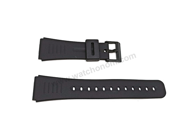 Fits/For Casio CMD-40 , CMD-40B , CMD-40D , CMD-40E , CMD-50 Remote Control Wristwatch - 22mm Black Rubber Replacement Watch Band Strap