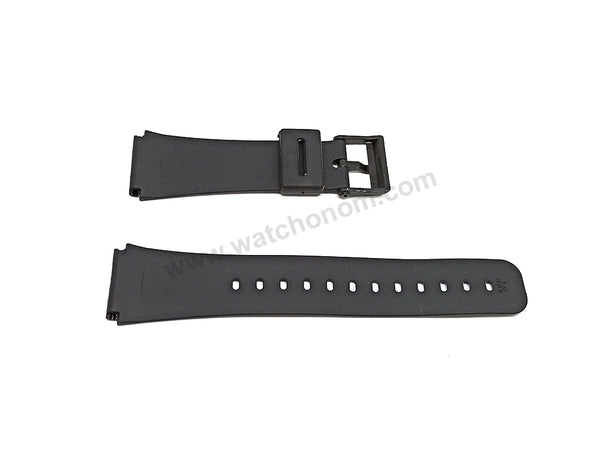 Fits/For Casio CMD-40 , CMD-40B , CMD-40D , CMD-40E , CMD-50 Remote Control Wristwatch - 22mm Black Rubber Replacement Watch Band Strap