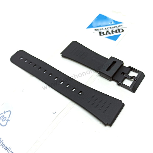 Fits/For Casio DBC-150 , DBC-150B , DBC-W150 , DBC-W151J , DBC-81 , DBC-81B , DBC-81G , DBC-30 , DBC-310 , DBC-310B Databank Wristwatch - 22mm Black Rubber Replacement Watch Band Strap