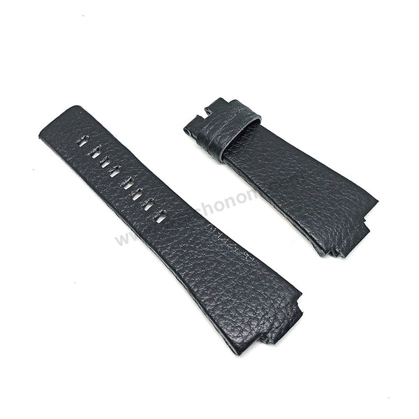 Diesel DZ1102 Fits with 16mm Handmade Black Genuine Leather Replacement Watch Band Strap