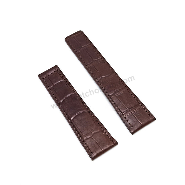 Fits/for Tag Heuer Monaco - 22mmx18mm Brown Genuine Leather FC6178 Replacement Watch Strap Band