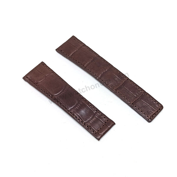 Fits/for Tag Heuer Monaco - 22mmx18mm Brown Genuine Leather FC6178 Replacement Watch Strap Band