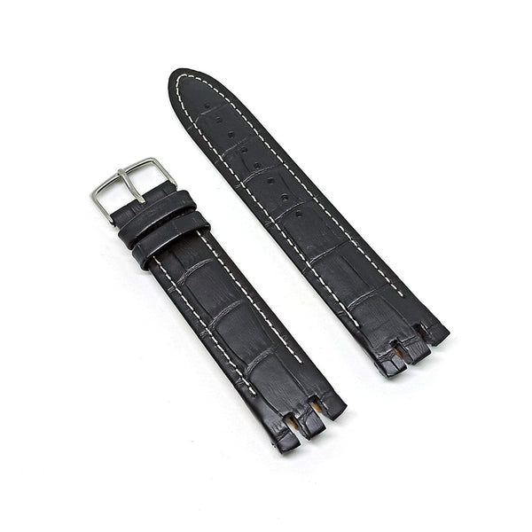 Swatch Irony New Big YTS400 , YTS401 , YTS402 , YTS403 , YTS409 , YTS713 , YTB400 - 20mm Black Genuine Leather Replacement Watch Strap Band