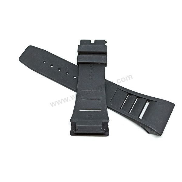 Fits/For Richard Mille 111 - 22mm Black Rubber Replacement Watch Band Strap