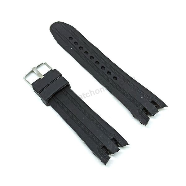 Swatch Irony Retrograde YRG400 , YRS403 , YRS404 Fits with 22mm Black Soft Silicone Rubber Replacement Watch Strap Band