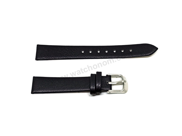 Maserati Successo R8851145501 Successo Solar Lady Watch with 14mm Black Faux Leather Replacement Watch Band Strap