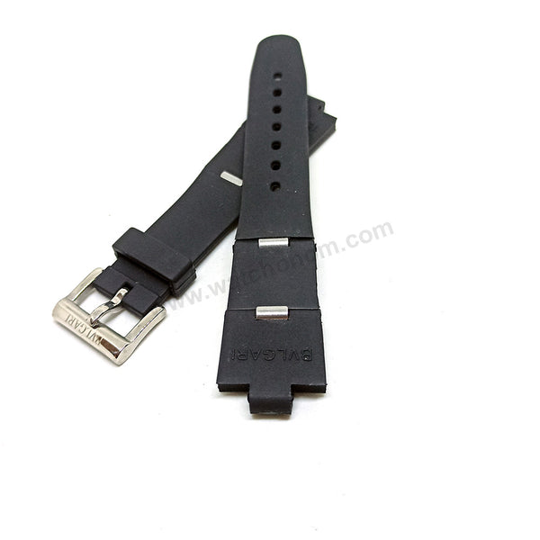 Fits/ For Bvlgari Diagono - 8mmx21mm Black Rubber / Silicone Replacement Watch Band Strap 8mm x 21mm