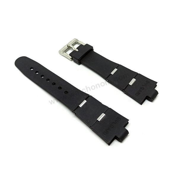 Fits/ For Bvlgari Diagono - 8mmx21mm Black Rubber / Silicone Replacement Watch Band Strap 8mm x 21mm