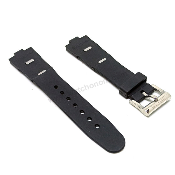 Fits/ For Bvlgari Diagono - 8mmx21mm Black Rubber / Silicone Replacement Watch Band Strap 8mm x 21mm