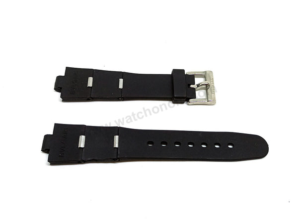 Fits/ For Bvlgari Diagono - 8mmx21mm Black Rubber / Silicone Replacement Watch Band Strap 8mm x 21mm