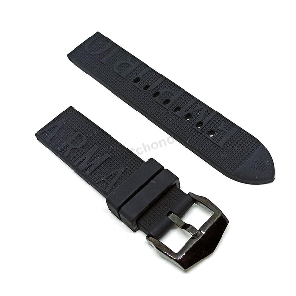 Emporio Armani AR11024 - Fits with 22mm Black Rubber Silicone Replacement Watch Band Strap