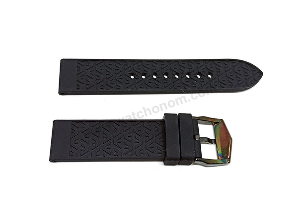 Emporio Armani AR11024 - Fits with 22mm Black Rubber Silicone Replacement Watch Band Strap