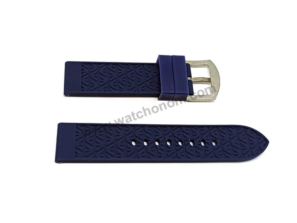 Emporio Armani AR11023 - Fits with 22mm Blue Rubber Silicone Replacement Watch Band Strap