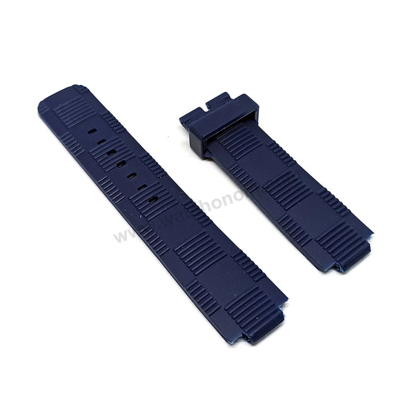 12mmx21mm Navy Blue HQ Rubber Watch Band Strap Compatible For Louis Vuitton LV Tambour Series