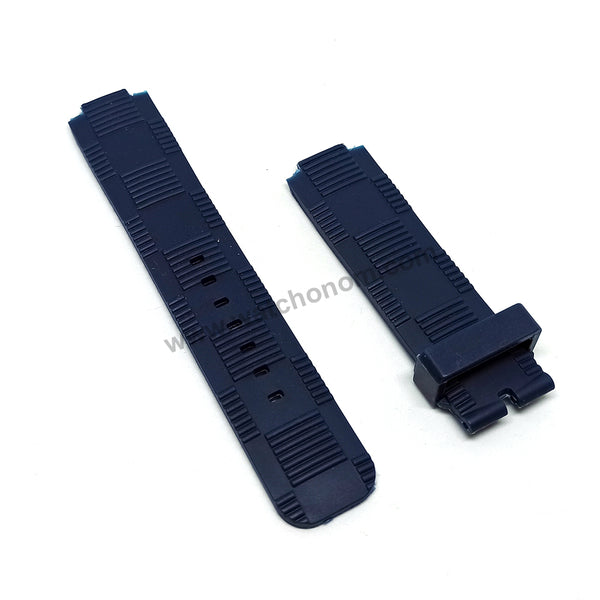 12mmx21mm Navy Blue HQ Rubber Watch Band Strap Compatible For Louis Vuitton LV Tambour Series