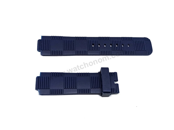 12mmx21mm Navy Blue HQ Rubber Watch Band Strap Compatible For Louis Vuitton LV Tambour Series
