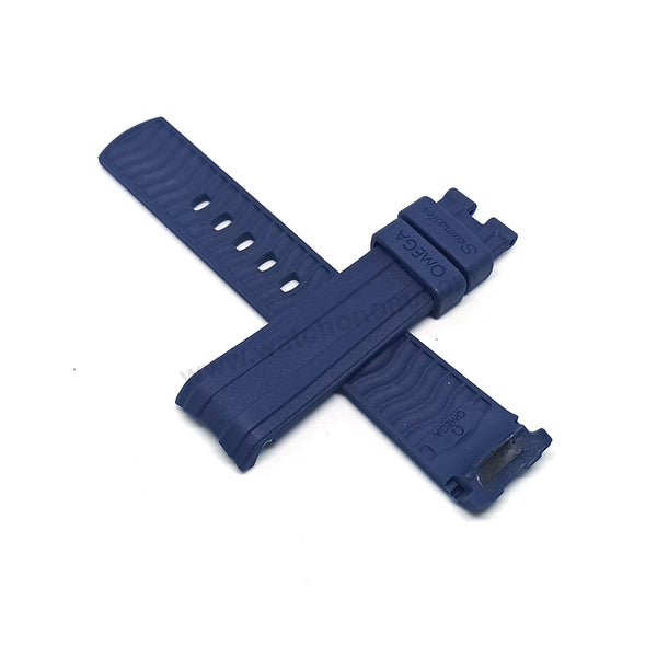 Fits/For Omega Seamaster - 20mm Navy Blue Rubber Curved end Replacement Watch Band Strap