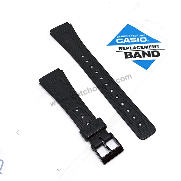 Genuine Casio AQ-8 , AQ-16W , AQ-48 , AQ-51 , F-89 fits/for 18mm Black Rubber Replacement Watch Band Strap - NOS Authentic