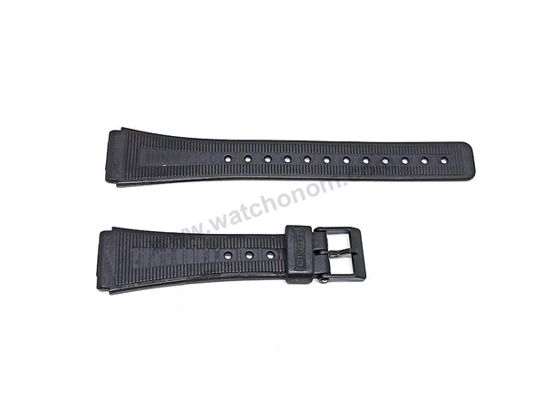 Genuine Casio AQ-8 , AQ-16W , AQ-48 , AQ-51 , F-89 fits/for 18mm Black Rubber Replacement Watch Band Strap - NOS Authentic