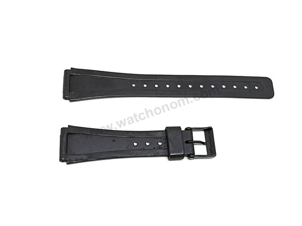 Genuine Casio AQ-8 , AQ-16W , AQ-48 , AQ-51 , F-89 fits/for 18mm Black Rubber Replacement Watch Band Strap - NOS Authentic