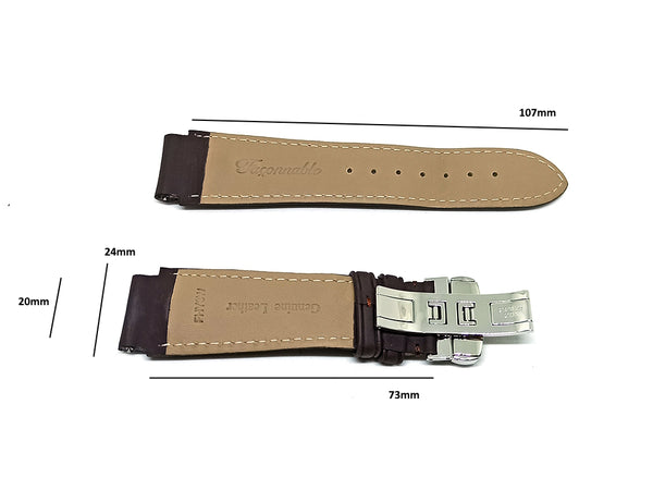 Faconnable Hydra 3 Worlds Fits with 20mm Brown Nubuck Genuine Leather Replacement Watch Band Strap Bracelet