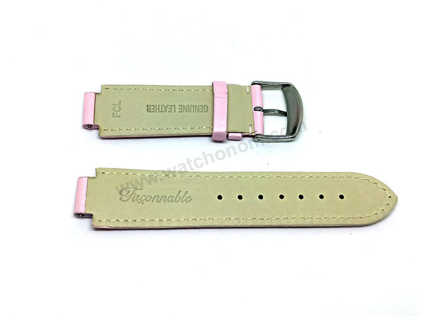Fits/For Faconnable Ladies wristwathes has 13mm Lug - PINK Genuine Leather Authentic Replacement Watch Band Strap Belt