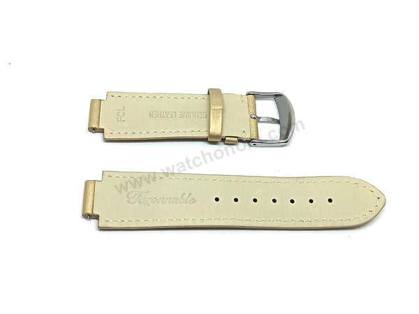Fits/For Faconnable Ladies wristwathes has 13mm Lug - Dore Gold Colour Genuine Leather Authentic Replacement Watch Band Strap Belt