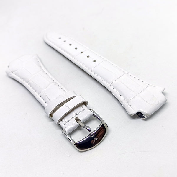 Faconnable Cocoon Fits with 18mm White Genuine Leather Replacement Watch Band Strap Bracelet