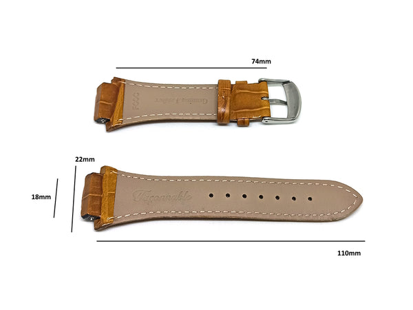 Faconnable Cocoon Fits with 18mm Light Brown Genuine Leather Replacement Watch Band Strap Bracelet
