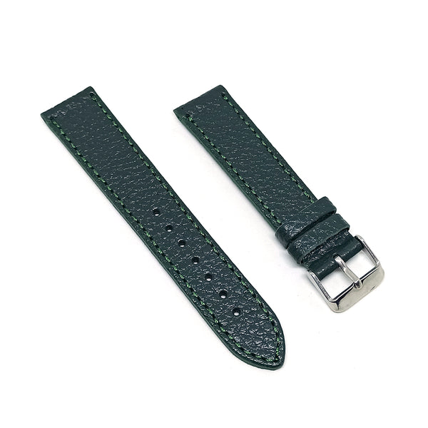 20mm Pine Green Genuine Leather Replacement Watch Band Strap Fits with Seiko , Pulsar , Casio Edifice