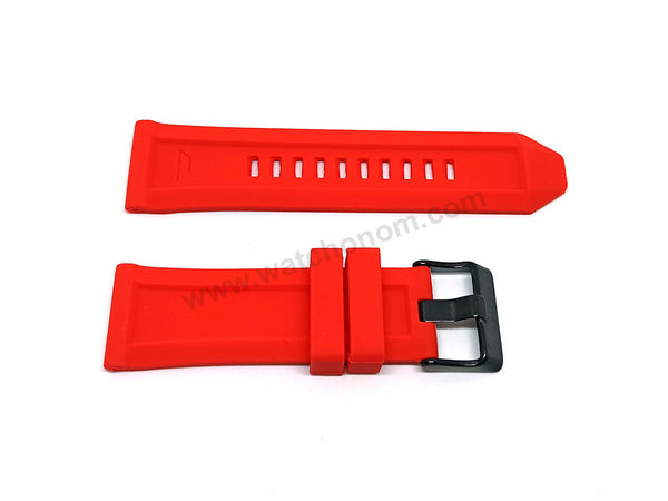 Fits/For Diesel DZ7368 BAMF - 26mm Red Rubber Silicone Replacement Watch Strap Band