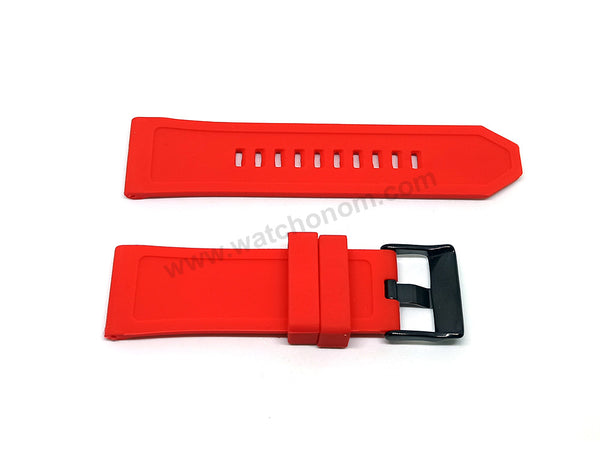 Fits/For Diesel DZ7368 BAMF - 26mm Red Rubber Silicone Replacement Watch Strap Band