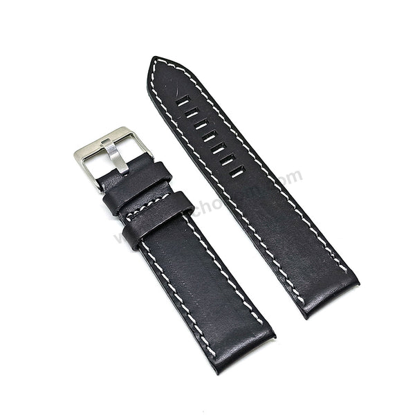 Fits/For Fossil ME1153 , BQ2055 , JR1461 - 22mm Black Genuine Leather Replacement Watch Band Strap
