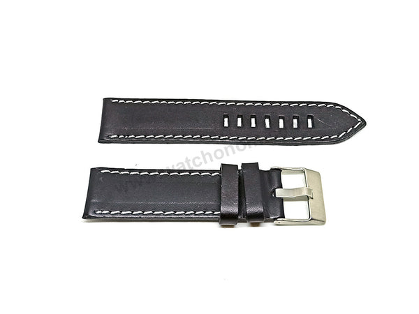 Fits/For Fossil ME1153 , BQ2055 , JR1461 - 22mm Black Genuine Leather Replacement Watch Band Strap