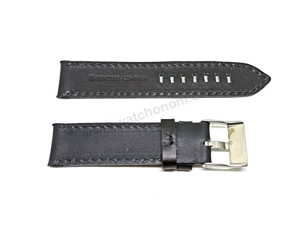 Fits/For Fossil ME1153 , BQ2055 , JR1461 - 22mm Black Genuine Leather Replacement Watch Band Strap