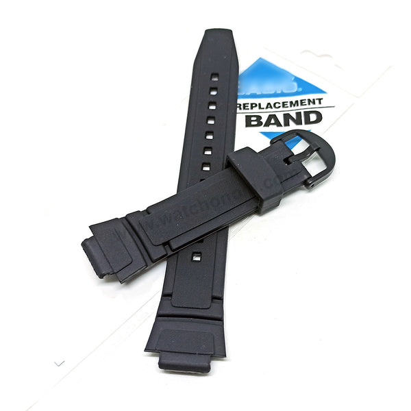 Fits/For Casio AQ-180W , W-213 - 14mm Black Rubber Replacement Watch Band Strap