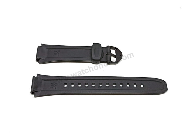 Fits/For Casio W-210 , W-211 - 18mm Black Rubber Replacement Watch Band Strap