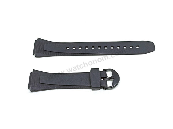 Fits/For Casio W-752 , W-753 , W-755 - 18mm Black Rubber Replacement Watch Band Strap