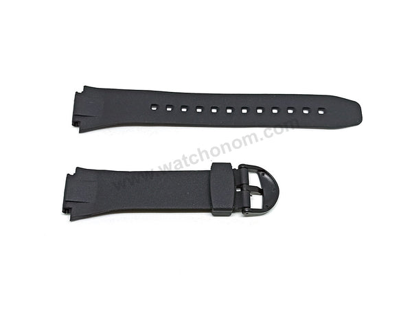 Fits/For Casio W-752 , W-753 , W-755 - 18mm Black Rubber Replacement Watch Band Strap