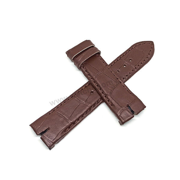 Fits/For Cerruti 1881 Veliero CRA089Y213G , CRA089SR13BR , CRA150SN03BR - 22mm Brown Genuine Leather Replacement Watch Strap Band
