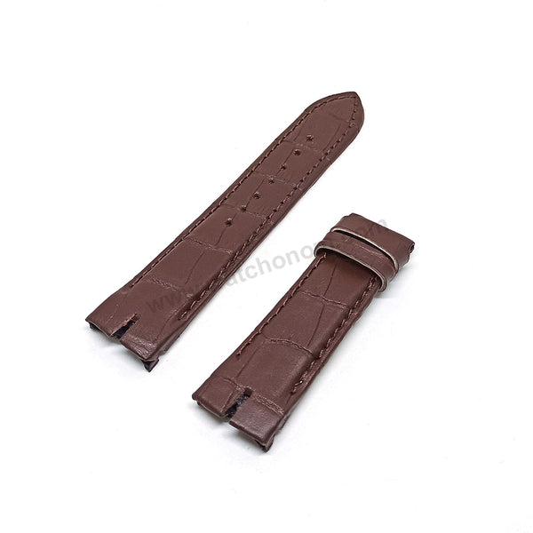 Fits/For Cerruti 1881 Veliero CRA089Y213G , CRA089SR13BR , CRA150SN03BR - 22mm Brown Genuine Leather Replacement Watch Strap Band